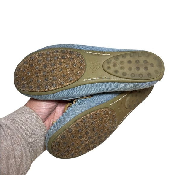 Lucky Brand denim loafers leather bows blue 7 - Picture 8 of 10